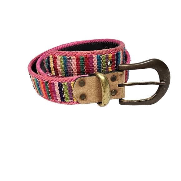 Unbranded Multicolor‎ Color Rainbow Canvas Belt Size Small Unisex - Picture 7 of 7